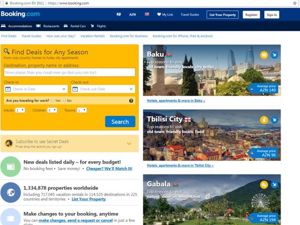 Booking.com Azərbaycanla bağlı qərarını dəyişdi - BAKIDAN ETİRAZ