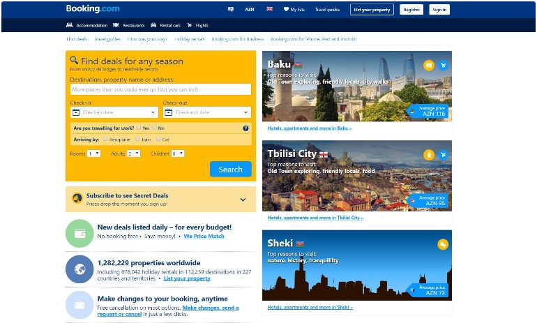 Booking.com-dan Azərbaycana - HÖRMƏTSİZLİK